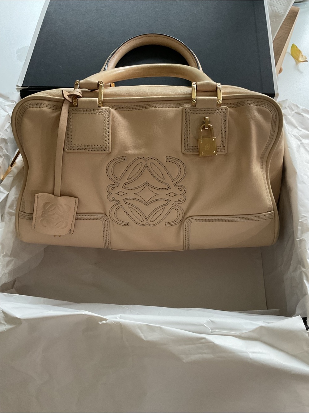 Loewe Amazona Soft blush Leather Satchel Bag